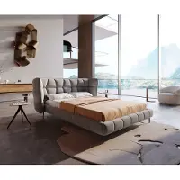 DELIFE Bedframe Capujo 140x200 cm microvezel grijs