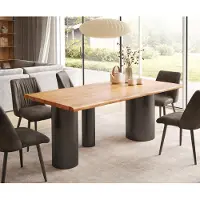 DELIFE Eettafel Edge 200x100 acacia natuur Troa metaal zwart Live-Edge