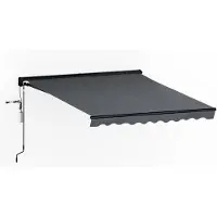 Blumfeldt CloudShade Zonnescherm - Slimme Semi-Cassette Intrekbare Zonnescherm met App & Afstandsbediening, UV 30+ & Regenbescherming, Aluminium Frame, Verstelbare Kanteling, Wandmontage, 295x250 cm