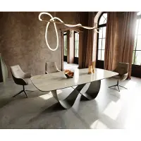 DELIFE Eetkamertafel Edge Boot 240x120 cm Keramiek Iris FMG Onice Oro Infinity Metaal Effectafwerking Titan