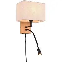 TRIO Landelijke wandlamp Nilam rechthoekige kap