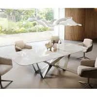 DELIFE Eetkamertafel Edge Boot 270x120 cm Keramiek Iris FMG Onice Grigio Spider Metaal Effectafwerking Titan