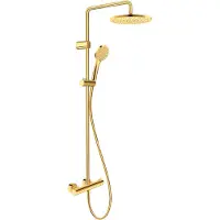 Duravit douche systeem 1000 MinusFlow, thermostaatkraan voor douche, geborsteld goud, 1 stuk.