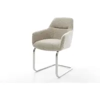 DELIFE Sledemodel Pejo-Flex geweven stof beige sledemodel vlak roestvrij staal pocketveer kern