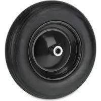 Relaxdays kruiwagenwiel - 3.50-8 - massief rubberen band - stalen velg - anti-lek - tot 100 kg - zwart