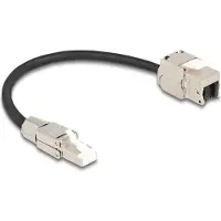 DeLOCK Cable RJ45 plug field assembly to Keystone Module RJ45 jack Cat.6A 25 cm