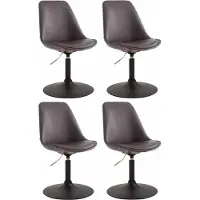CLP Maverick Set van 4 Eetkamerstoelen - Kunstleer bruin zwart