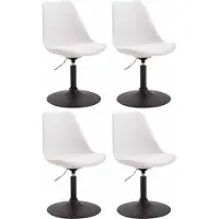 CLP Maverick Set van 4 Eetkamerstoelen - Kunststof wit zwart