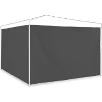 Relaxdays Partytent zijwand - set van 2 - afdekzeilen - zijkant - 2x3m - kunststof - grijs