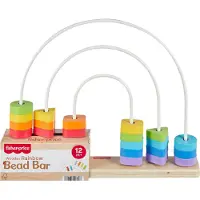 Fisher-Price houten telraam regenboog educatief speelgoed.