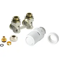 Danfoss Haakse design aansluitset met thermostaatknop - 16mm