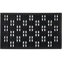 Relaxdays Deurmat rubber - voetmat buiten - schoonloopmat - 45 x 75 cm - zwart
