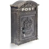Relaxdays brievenbus Engelse muur-brievenbus nostalgie, A4 formaat, antiek bronzen