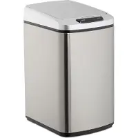 Relaxdays Sensorafvalbak 12 liter, rechthoekige afvalbak met deksel en binnenbak, geschikt voor keuken en badkamer, automatische afvalbak, zilverkleurig