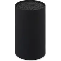 Relaxdays messenblok, onbewerkte borstels, zonder messen, geschikt voor 8 messen van elk type, messenhouder HD 18x11 cm, zwart