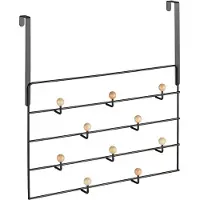 Relaxdays deurkapstok met 10 haken - hangend - voor stompe deuren van 4 cm - hal