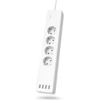 Hama slimme stekkerdoos, 4 x 230 V, USB, wifi, wit / opaal, Kunststof