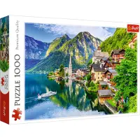 Trefl Hallstatt Oostenrijk 1000 stukjes puzzel rood 27"x19" print DIY puzzel creatief plezier klassieke puzzel voor volwassenen en kinderen vanaf 12