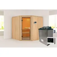 Karibu | Jarin Sauna | Bronzeglas Deur | Kachel 9 kW Externe Bediening