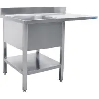 Saro Spoelcentrum, 1 spoelbak, links - B 1200 x D 600 mm
