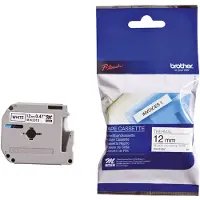 Brother M-K231SBZ starter niet-gelamineerde tape zwart op wit 12 mm (origineel)