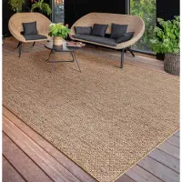 Paco Home Buitentapijt, weerbestendig, modern, plat geweven, met een jute-uitstraling, geschikt voor terras en balkon. Afmetingen: 120x160 cm