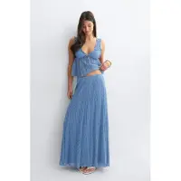 Gina Tricot Maxirok met kant en elastische tailleband