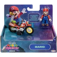 Super Mario The Super Mario Galaxy Movie Action Figure met Pull Back Motorcycle Mario 6 cm Action Figuur