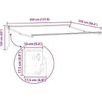 vidaXL Uitschuifbare luifel Meerkleurig 350 x 250 cm