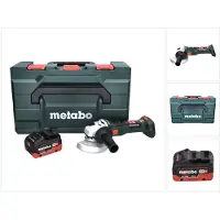 Metabo W 18 LT BL 11-125 Snoerloze haakse slijper 18 V 125 mm borstelloos + 1x accu 8.0 Ah + metaBOX - zonder lader