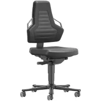 BIMOS Werkdraaistoel | wielen | integraalschuim zwart | handvatkleur grijs 450-600 mm | 1 stuk - 9033-2000-3285 9033-2000-3285