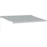 vidaXL Luifel uittrekbaar 4x3 m stof en aluminium antraciet en wit