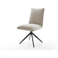 DELIFE Draaistoel Lelio-Flex geweven stof beige kruisframe breed zwart 360° draaibaar rocker-functie pocketveer kern