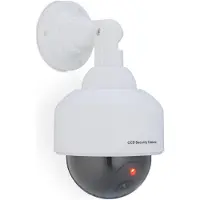 Relaxdays Cameradoos, met knipperend LED-licht, voor binnen en buiten, ter afschrikking van inbrekers, neppcamera, wit