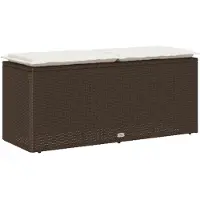vidaXL Tuinbank met kussen 110x40x44 cm poly rattan bruin
