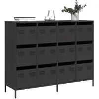 vidaXL Dressoir 135x39x103,5 cm koudgewalst staal zwart