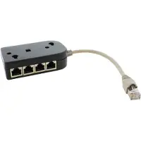 InLine ISDN-verdeler, 8x RJ45-bussen, afsluitweerstanden, zwart, 15 cm