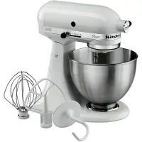 KitchenAid 5K45SSEWH/EOB/BOB/EBM/EFW/ESL/BWH Classic keukenmachine, roestvrijstalen behuizing, 275 watt, 4,3 liter kom, 10 snelheden