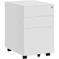 Songmics Rolcontainer met 3 laden, Wit / 52 x 39 x 60 cm