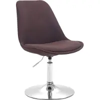 CLP Esskamerstoel Maverick, bekleed met stof, draaibaar en traploos verstelbaar, bruin, met chroomkleurig frame