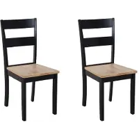 Beliani GEORGIA - Eetkamerstoel - Zwart - Rubberhout