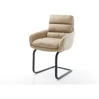 DELIFE Sledemodel Abelia-Flex met armleuning microvelours beige vintage sledemodel vlak zwart