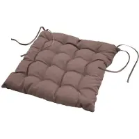 Douceur d'intérieur Stoelkussen-zitkussen Essentiel taupe 40x40x7cm