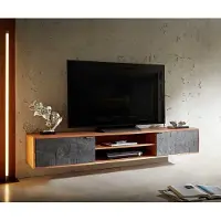 DELIFE TV-meubel Teele 200 cm acacia natuur leisteen 2 Türen zwevend