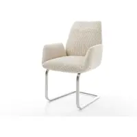 DELIFE Sledemodel Zoa-Flex koord beige sledemodel vlak roestvrij staal pocketveer kern