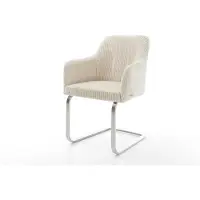 DELIFE Sledemodel Greg-Flex koord beige sledemodel vlak roestvrij staal pocketveer kern
