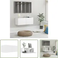 The Living Store vidaXL Tv-meubel - Televisiescherm - Tv-meubel 80x30x30 cm bewerkt hout wit - Tv-kasten - Media Kast - Salontafel