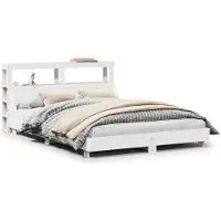 vidaXL Bedframe zonder matras massief grenenhout wit 150x200 cm