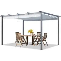 TOOLPORT Pergola 3x4 m, schaduwdoek, stone