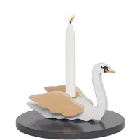 Jabadabado Swan Kandelaar - Speelgoed Hout Multi - T300